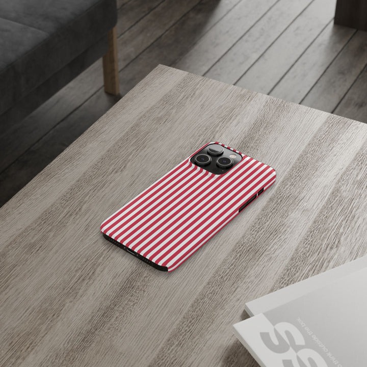 Slim Red Winterberry Striped Cute Phone Case for Iphone 16 - | iPhone 15 Pro Max Case | iPhone 14 Case 13 12 11 10 9 8 7 X XS Gift for Her