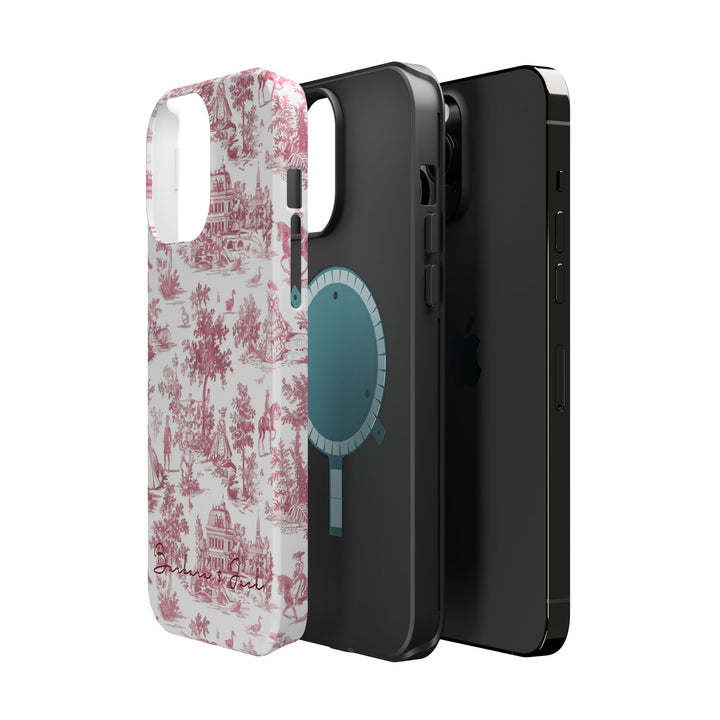 Magsafe French Toile Personalized Initial Custom Gift Cute Phone Cases for Iphone 16 Pro Max | iPhone 15, Pro Max Case, Iphone 14, 13, 12, 11, 10 - Studio40ParkLane