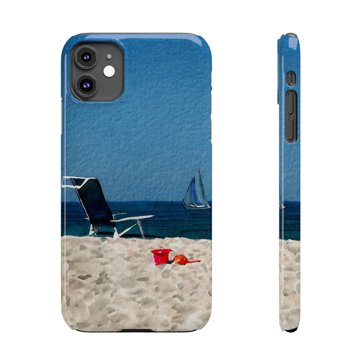 Slim Cute Phone Cases for Iphone - | iPhone 15 Case | iPhone 15 Pro Max Case, Iphone 14 Case, Iphone 14 Pro Max, Iphone 13, Summer Beach Chair Watercolor - Studio40ParkLane