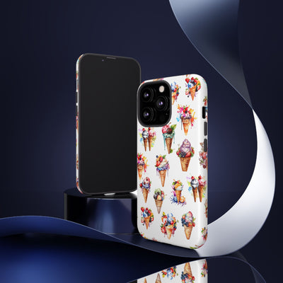 Impact Resistant, Summer Icecream, Cute Phone Cases for Samsung S24, S23, S22, S21, IPhone 15 pro, Iphone 14 pro, Iphone 13 IPhone 12, Iphone 11