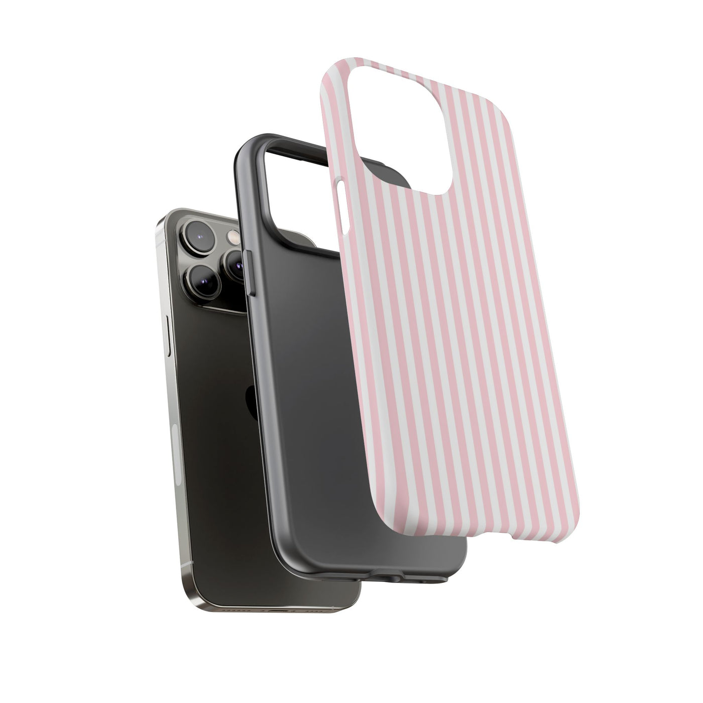 Tough Premium Sweet Pink Stripes Phone Case Gift for Her - For Apple iPhone 16 Pro Max 16e iPhone 15 Pro iPhone Iphone 14 Plus 13 Pro 12 SE XR - Studio40ParkLane