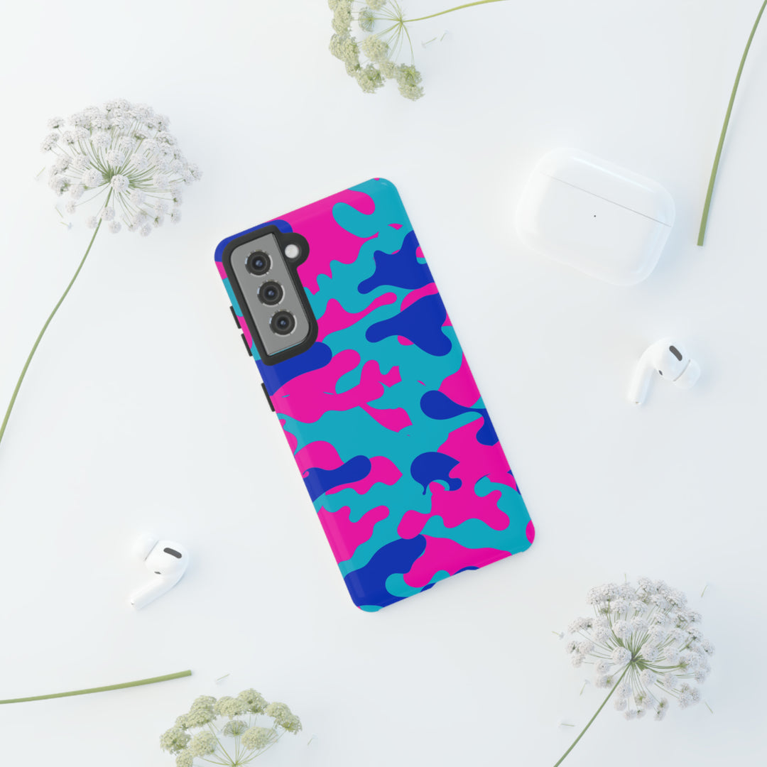 Cute Samsung Phone Case | Aesthetic Samsung Phone Case | Galaxy S23, S22, S21, S20 | Blue Pink Camouflage, Protective Phone Case - Studio40ParkLane