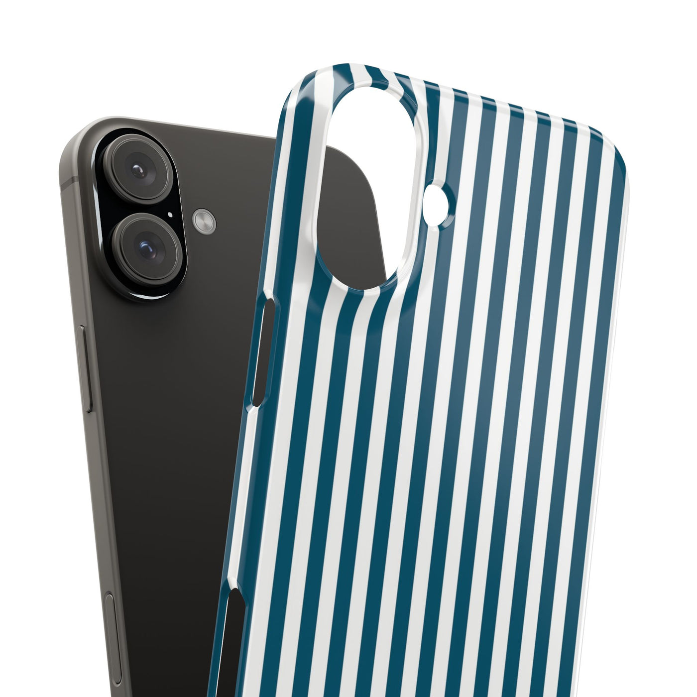 Slim Teal Blue Striped Cute Phone Case for Iphone 16 - | iPhone 15 Pro Max Case | iPhone 14 Case Iphone 13 12 11 10 9 8 7 X XS Gift for Her - Studio40ParkLane