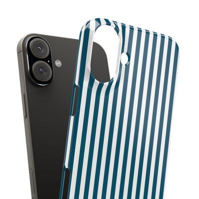 Slim Teal Blue Striped Cute Phone Case for Iphone 16 - | iPhone 15 Pro Max Case | iPhone 14 Case Iphone 13 12 11 10 9 8 7 X XS Gift for Her - Studio40ParkLane