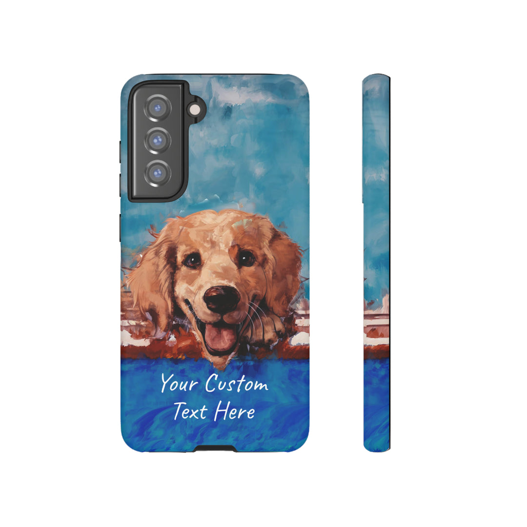 Personalize this Cute Samsung Phone Case | Golden Retriever Dog Samsung Phone Case | Galaxy S23, S22, S21, S20 | Personalized Samsung Cases - Studio40ParkLane