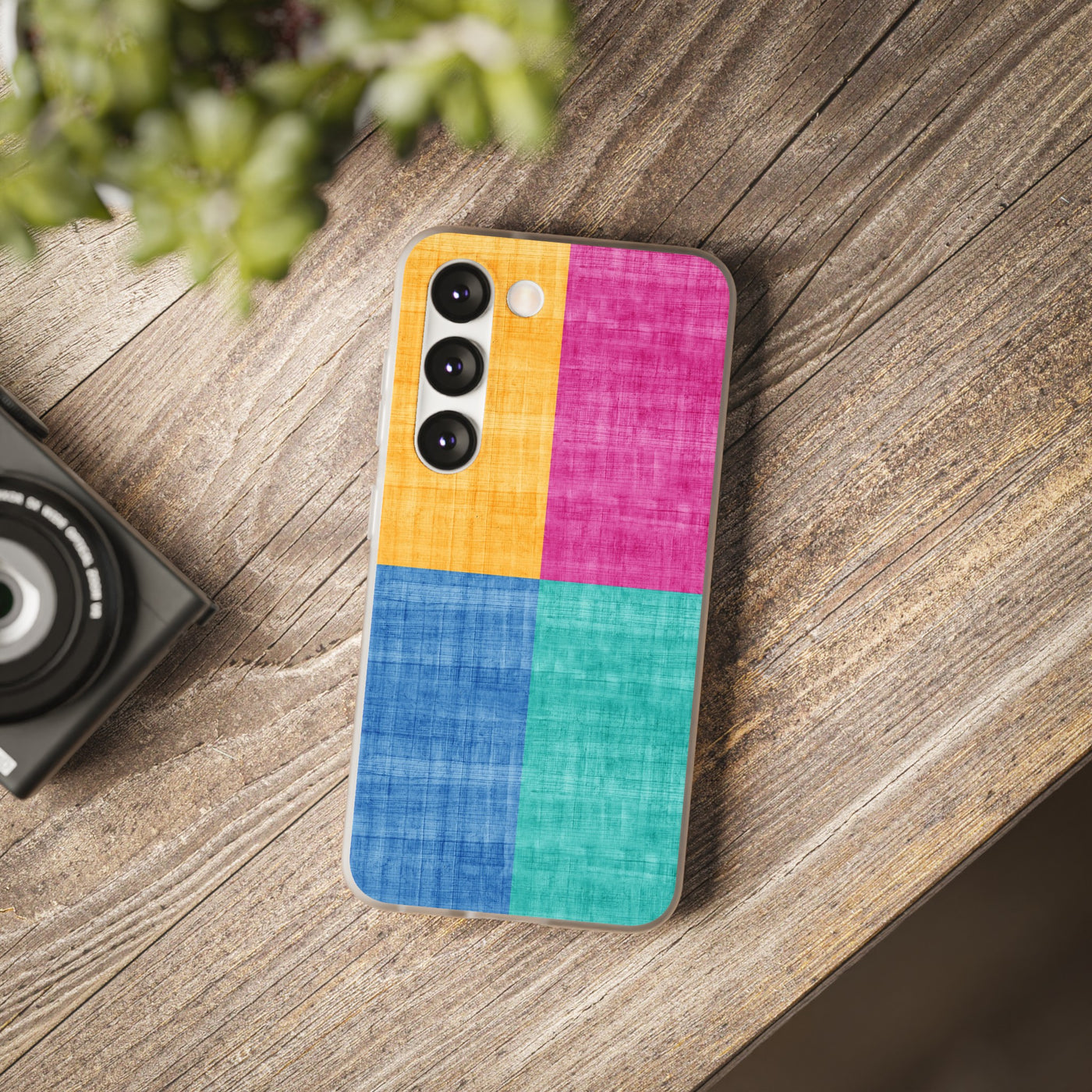 Cute Flexi Phone Cases, Abstract Colored Blocks, Compatible with Samsung Galaxy S23, Samsung S22, Samsung S21, Samsung S20, Galaxy S20 Ultra