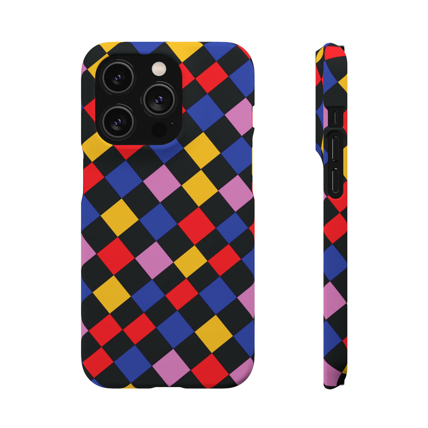 Colorful Checkerboard Cute Phone Case - Sleek Snap - for iPhone 16 15 14 13 12 11 Max Pro Plus Samsung Galaxy S24 S23 S22 S21 S20 Plus Ultra - Studio40ParkLane