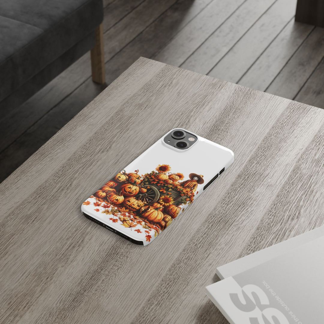 Slim Fall Leaves Scarecrow Slim Cute Phone Cases for Iphone | iPhone 15 Case | iPhone 15 Pro Max Case, Iphone 14, Iphone 14 Pro Max, Iphone 13 - Studio40ParkLane