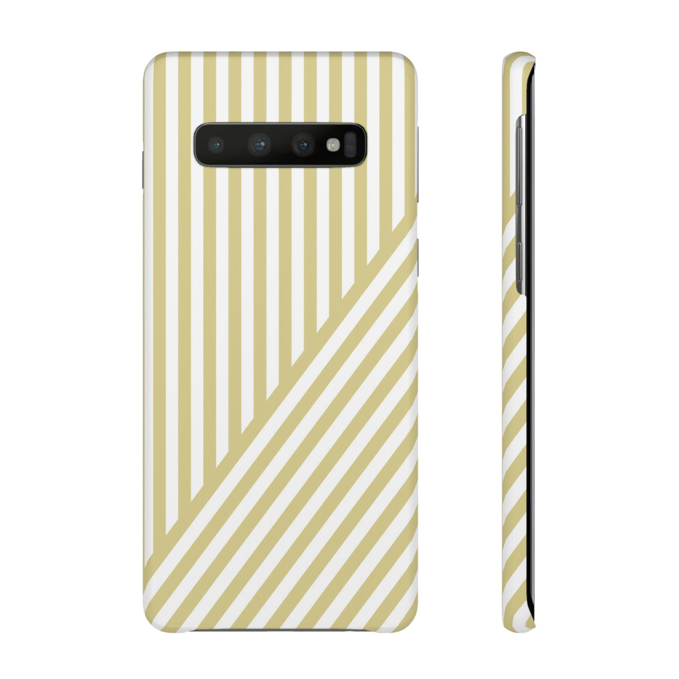 Aesthetic Yellow Beige Stripes Cute Phone Case Sleek Snap - For iPhone 17 Pro Max iPhone 16 Pro iPhone 15 Iphone 14 Plus 13 Pro 12 11 10 Gift