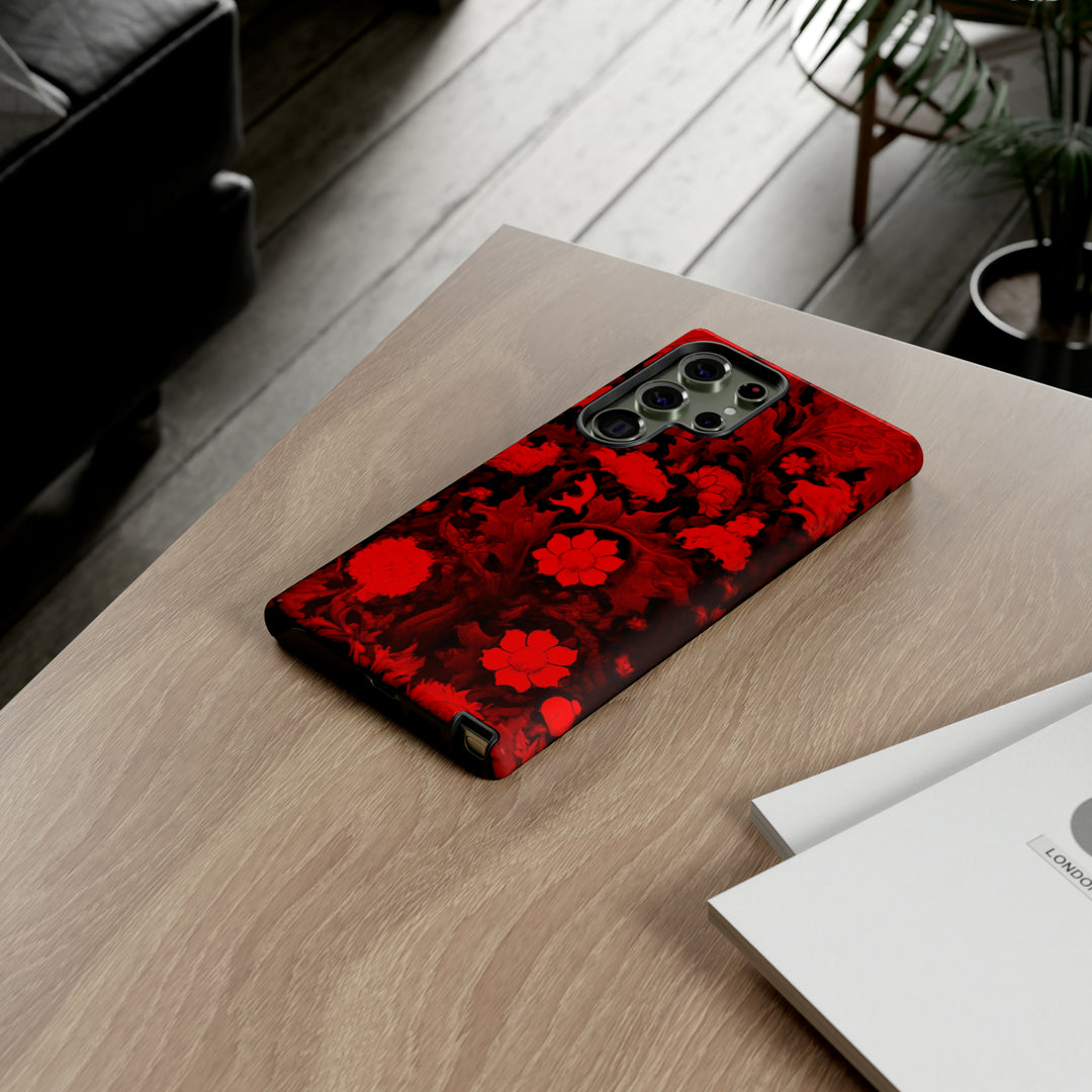 Cute Samsung Phone Case | Aesthetic Samsung Phone Case | Galaxy S23, S22, S21, S20 | Red Flowers, Protective Phone Case - Studio40ParkLane