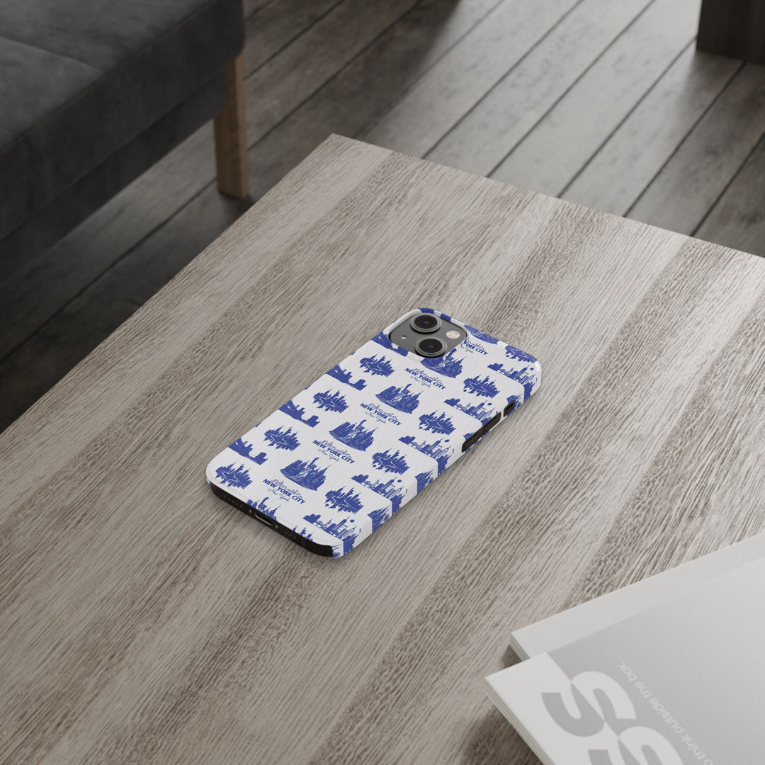 Slim New York Skyline Blue Collage Coquette Gift for Her Cute Phone Cases for Iphone 16 Pro Max | iPhone 15 Case | iPhone 15 Pro Max Case, Iphone 14, Iphone 14 Pro Max, Iphone 13 12 11 8 7 - Studio40ParkLane