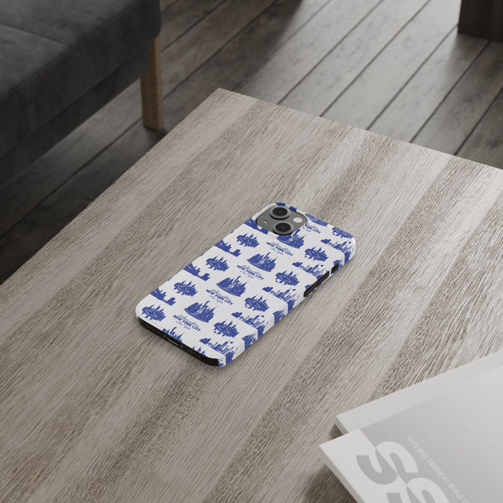 Slim New York Skyline Blue Collage Coquette Gift for Her Cute Phone Cases for Iphone 16 Pro Max | iPhone 15 Case | iPhone 15 Pro Max Case, Iphone 14, Iphone 14 Pro Max, Iphone 13 12 11 8 7 - Studio40ParkLane