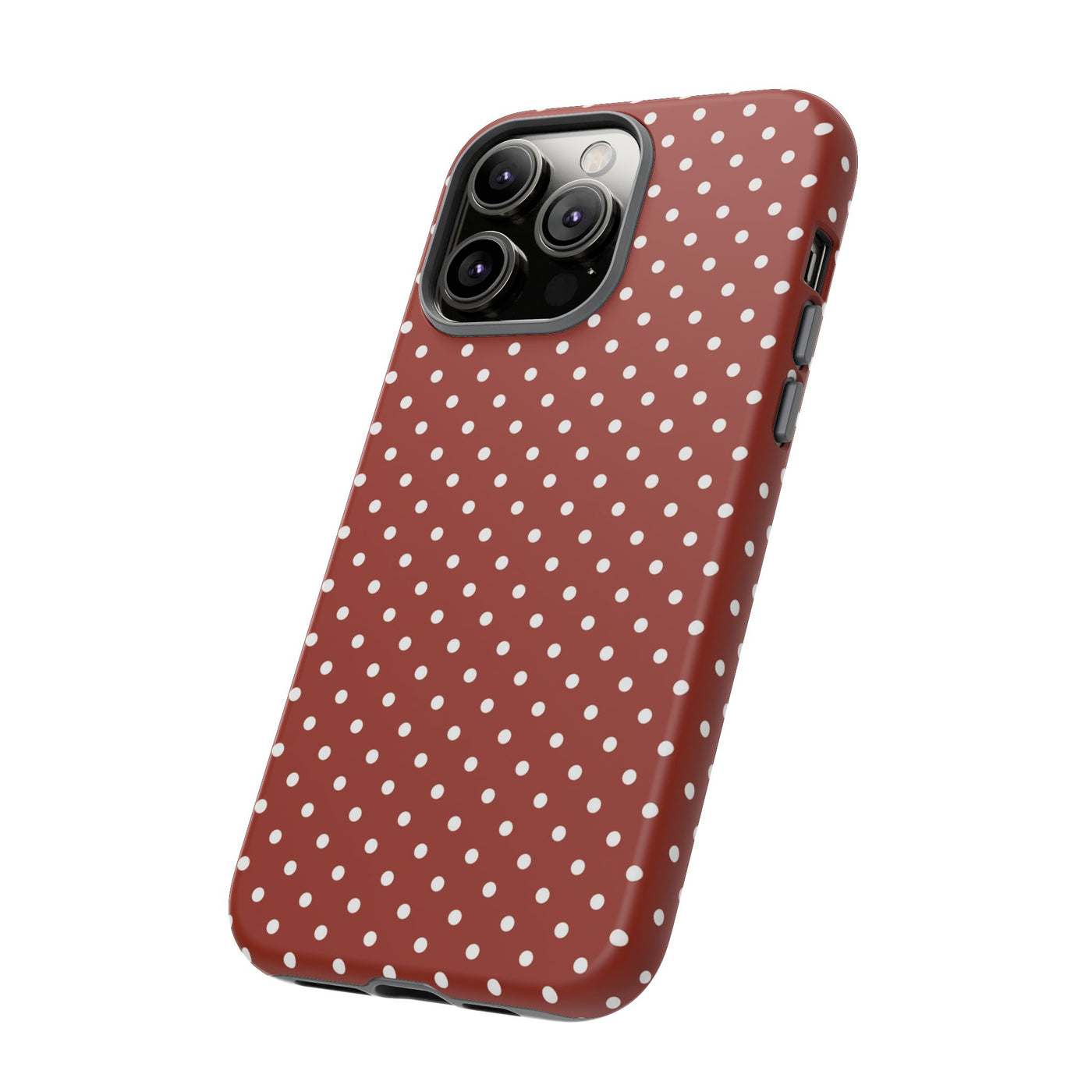 Aesthetic Tough Clay Red Polka Dots Premium Phone Case - For iPhone 17 Pro Max iPhone 16 Pro iPhone 15 Iphone 14 Plus 13 Pro 12 11 10 XR XS - Studio40ParkLane