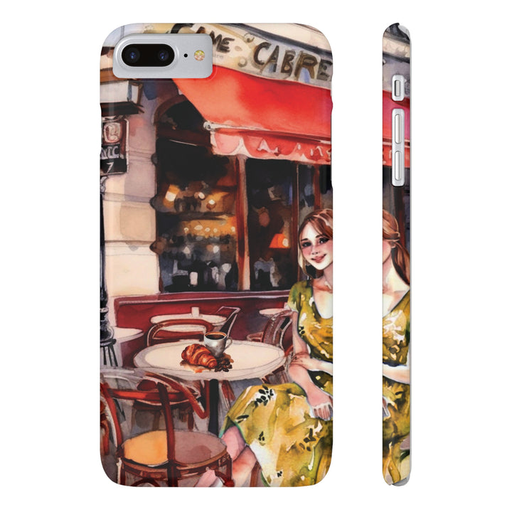 Slim Cute Phone Cases for Iphone - | iPhone 15 Case | iPhone 15 Pro Max Case, Iphone 14 Case, Iphone 14 Pro Max, Iphone 13, Paris Cafe Coffee Croissant - Studio40ParkLane