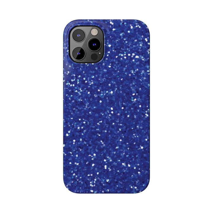 Slim Blue Muted Faux Play on Glitter Effect Cute Phone Cases for Iphone 16 Pro Max | iPhone 15 Case | iPhone 15 Pro Max Case, Iphone 14, Iphone 14 Pro Max, Iphone 13 12 11 8 7 - Studio40ParkLane