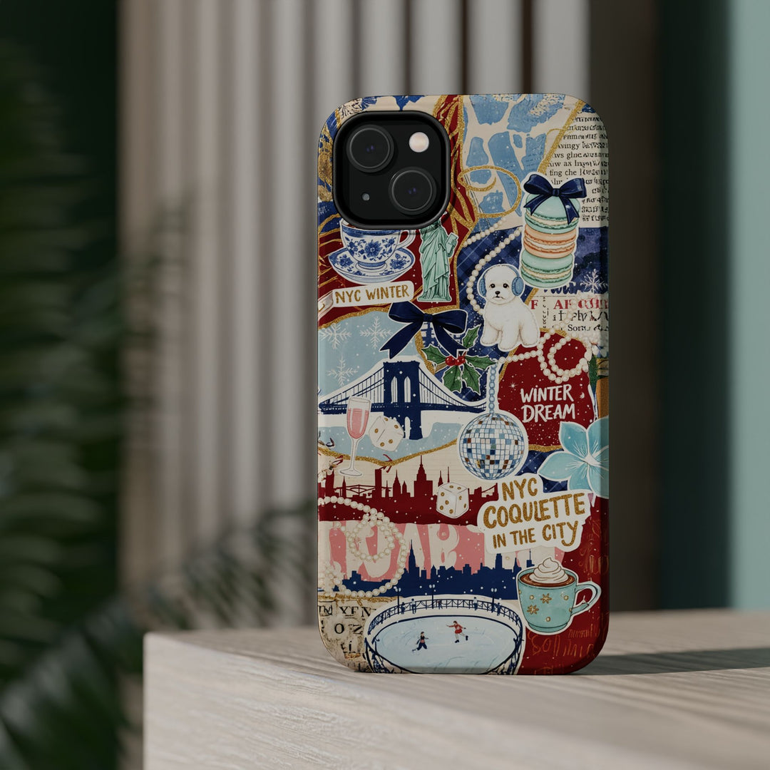 New York Winter Coquette Collage Tough Magsafe Cute Phone Cases for Iphone | iPhone 17 Pro Max Case, Iphone 16, Iphone 15 14 13 12 11 10 9