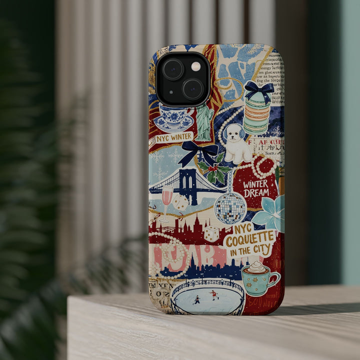 New York Winter Coquette Collage Tough Magsafe Cute Phone Cases for Iphone | iPhone 17 Pro Max Case, Iphone 16, Iphone 15 14 13 12 11 10 9