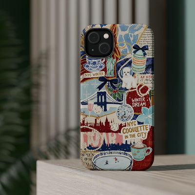 New York Winter Coquette Collage Tough Magsafe Cute Phone Cases for Iphone | iPhone 17 Pro Max Case, Iphone 16, Iphone 15 14 13 12 11 10 9