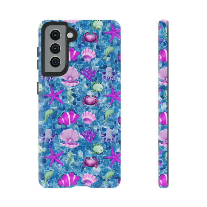 Cute Samsung Phone Case | Aesthetic Samsung Phone Case | Galaxy S23, S22, S21, S20 | Blue Pink Under The Sea, Protective Phone Case - Studio40ParkLane