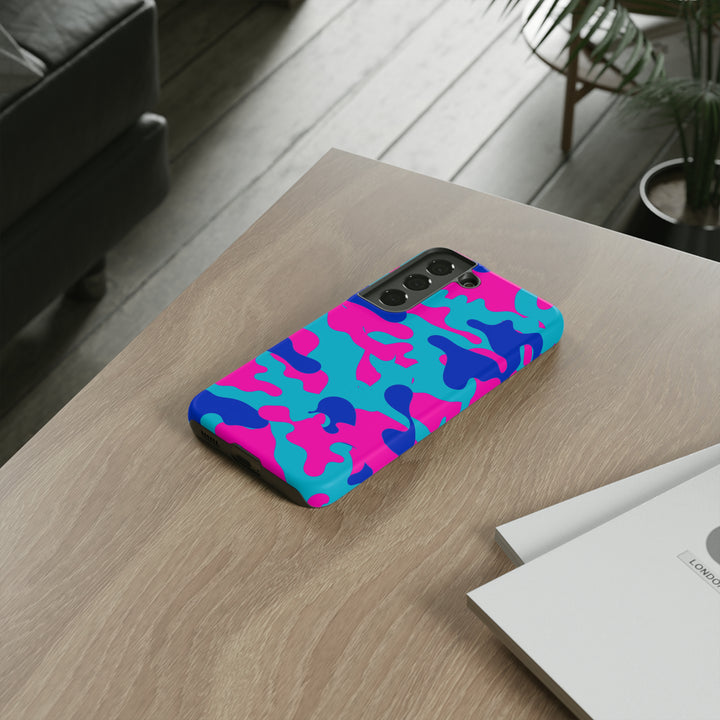 Cute Samsung Phone Case | Aesthetic Samsung Phone Case | Galaxy S23, S22, S21, S20 | Blue Pink Camouflage, Protective Phone Case - Studio40ParkLane