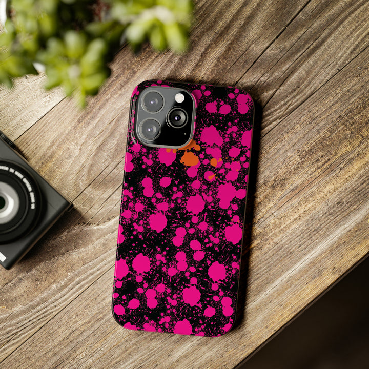 Slim Cute Phone Cases for Iphone - | iPhone 15 Case | iPhone 15 Pro Max Case, Iphone 14 Case, Iphone 14 Pro Max, Iphone 13, Pink Orange Paint Splash - Studio40ParkLane
