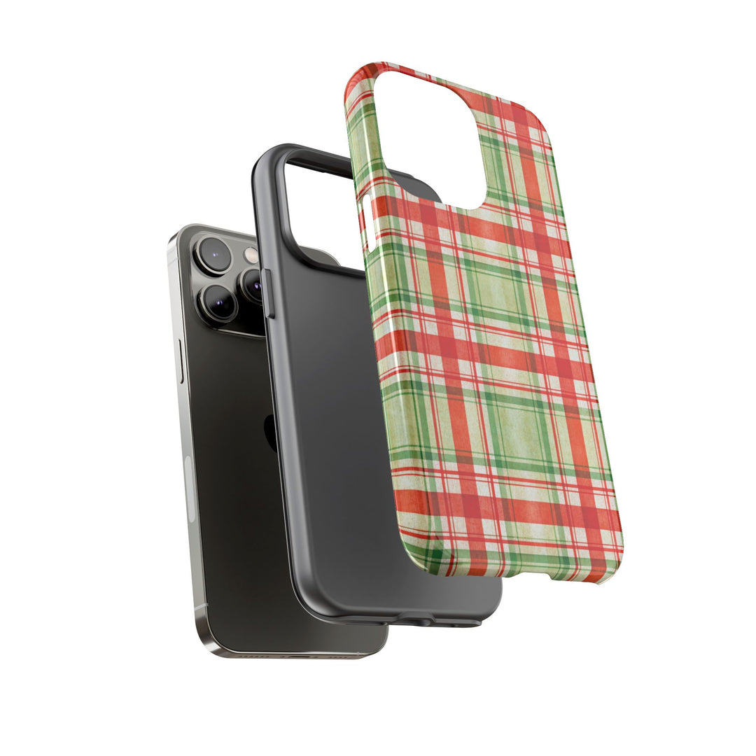 Aesthetic Tough Red Green Checkered Premium Phone Case - For iPhone 17 Pro Max iPhone 16 Pro iPhone 15 Iphone 14 Plus 13 Pro 12 11 10 XR XS - Studio40ParkLane