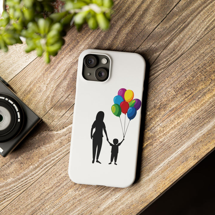 Slim Mother Child Balloons Gift for Her Cute Phone Cases for Iphone 16 Pro Max | iPhone 15 Case | iPhone 15 Pro Max Case, Iphone 14, 13, 12, 11, 10, 8, 7 - Studio40ParkLane
