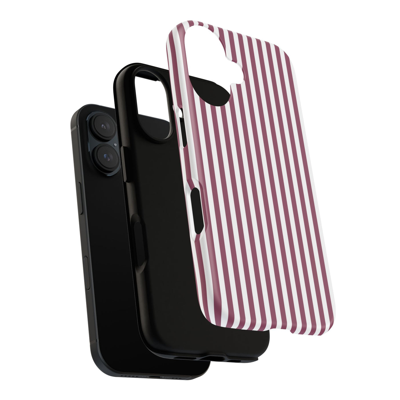 Tough Premium Old Claret Stripes Phone Case Gift for Her - For Apple iPhone 16 Pro Max 16e iPhone 15 Pro iPhone Iphone 14 Plus 13 Pro 12 SE XR - Studio40ParkLane