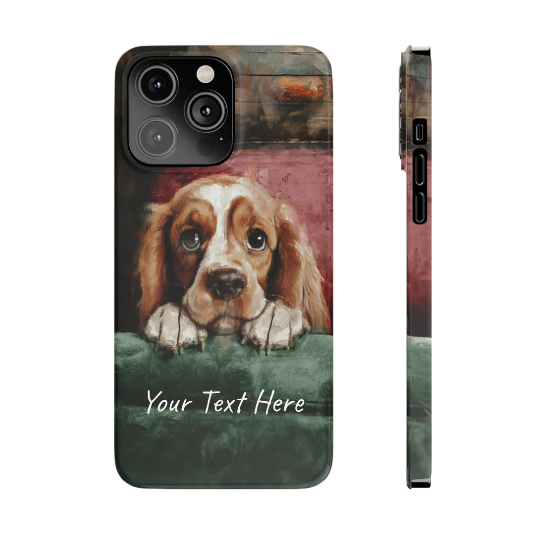 Slim Personalized Cute iPhone Cases - | iPhone 15 Case | iPhone 15 Pro Max Case, Iphone 14 Case, Iphone 14 Pro Max, Iphone 13, Cocker Spaniel Dog - Studio40ParkLane