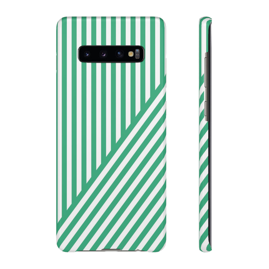 Aesthetic Emerald Stripes Cute Phone Case Sleek Snap - For iPhone 17 Pro Max iPhone 16 Pro iPhone 15 Iphone 14 Plus 13 Pro 12 11 10 Gift
