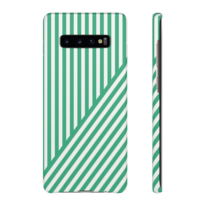 Aesthetic Emerald Stripes Cute Phone Case Sleek Snap - For iPhone 17 Pro Max iPhone 16 Pro iPhone 15 Iphone 14 Plus 13 Pro 12 11 10 Gift