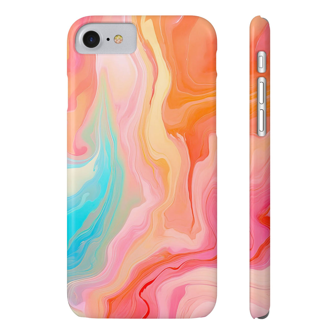 Slim Blue Pink Orange Marbled Cute Phone Cases for Iphone 16 Pro Max | iPhone 15 Case | iPhone 15 Pro Max Case, Iphone 14, Iphone 14 Pro Max, Iphone 13 12 11 8 7 - Studio40ParkLane