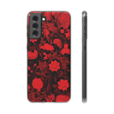 Cute Flexi Samsung Phone Cases, Red Flowers Galaxy S23 Phone Case, Samsung S22 Case, Samsung S21 Case, S20 Plus