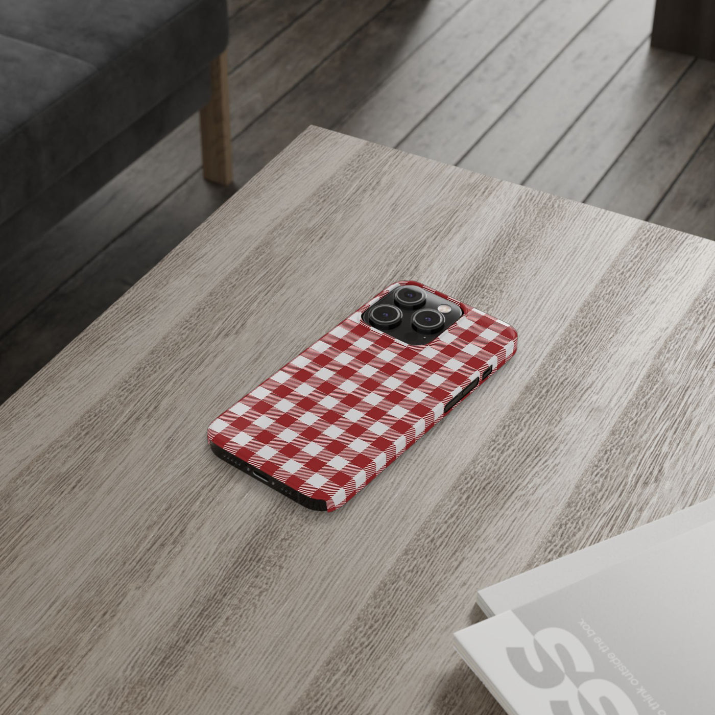 Slim Red Gingham Gift for Her Cute Phone Cases for Iphone 16 Pro Max | iPhone 15 Case | iPhone 15 Pro Max Case, Iphone 14, 13, 12, 11, 10, 8, 7