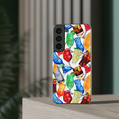 Cute Flexi Phone Cases, For Iphones and Samsung Galaxy Phones, Tropical Summer Fruit Cocktails, Galaxy S23 Phone Case, Samsung S22 Case, Samsung S21, Iphone 15, Iphone 14, Iphone 13