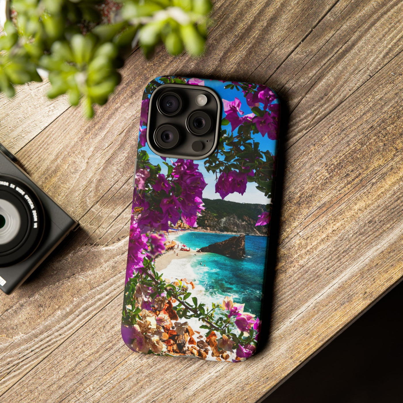 Impact Resistant, Bougainvillea Seaview, Cute Phone Cases for Samsung S24, S23, S22, S21, IPhone 15 pro Iphone 14 pro Iphone 13 IPhone 12 Iphone 11