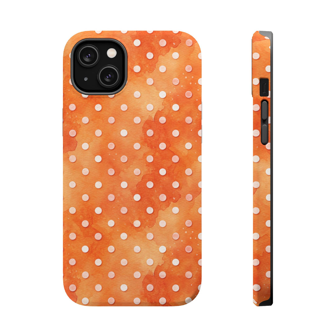 Aesthetic Tough Magsafe Orange Polka Dots Phone Case - For iPhone 17 Pro Max iPhone 16 Pro iPhone 15 Iphone 14 Plus 13 Pro 12 11 10 XR - Studio40ParkLane