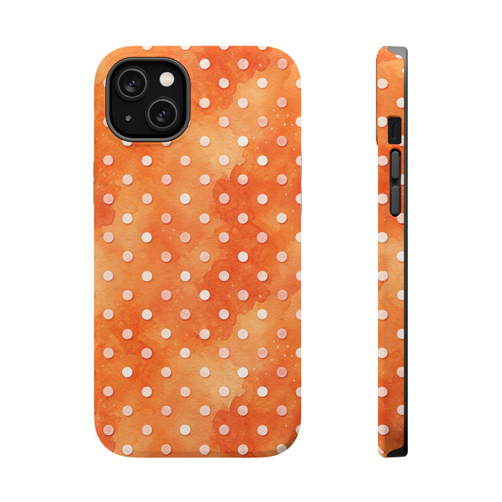 Aesthetic Tough Magsafe Orange Polka Dots Phone Case - For iPhone 17 Pro Max iPhone 16 Pro iPhone 15 Iphone 14 Plus 13 Pro 12 11 10 XR - Studio40ParkLane