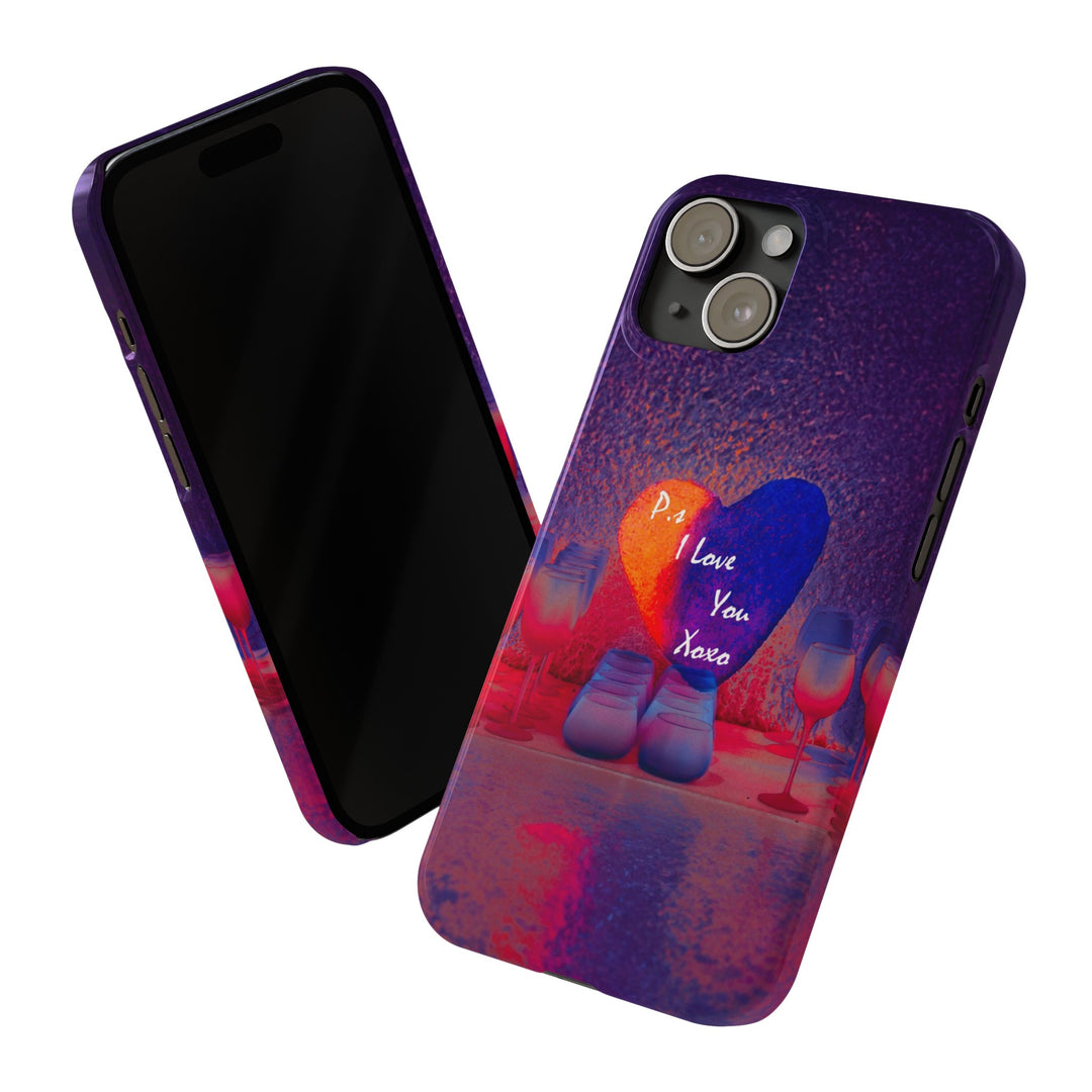 Slim Cute Phone Cases for Iphone - | iPhone 15 Case | iPhone 15 Pro Max Case, Iphone 14 Case, Iphone 14 Pro Max, Iphone 13, PS I Love You Heart - Studio40ParkLane