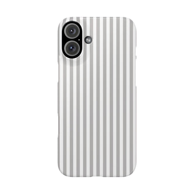 Slim Light Grey Striped Cute Phone Case for Iphone 16 - | iPhone 15 Pro Max Case | iPhone 14 Case Iphone 13 12 11 10 9 8 7 Gift for Her - Studio40ParkLane