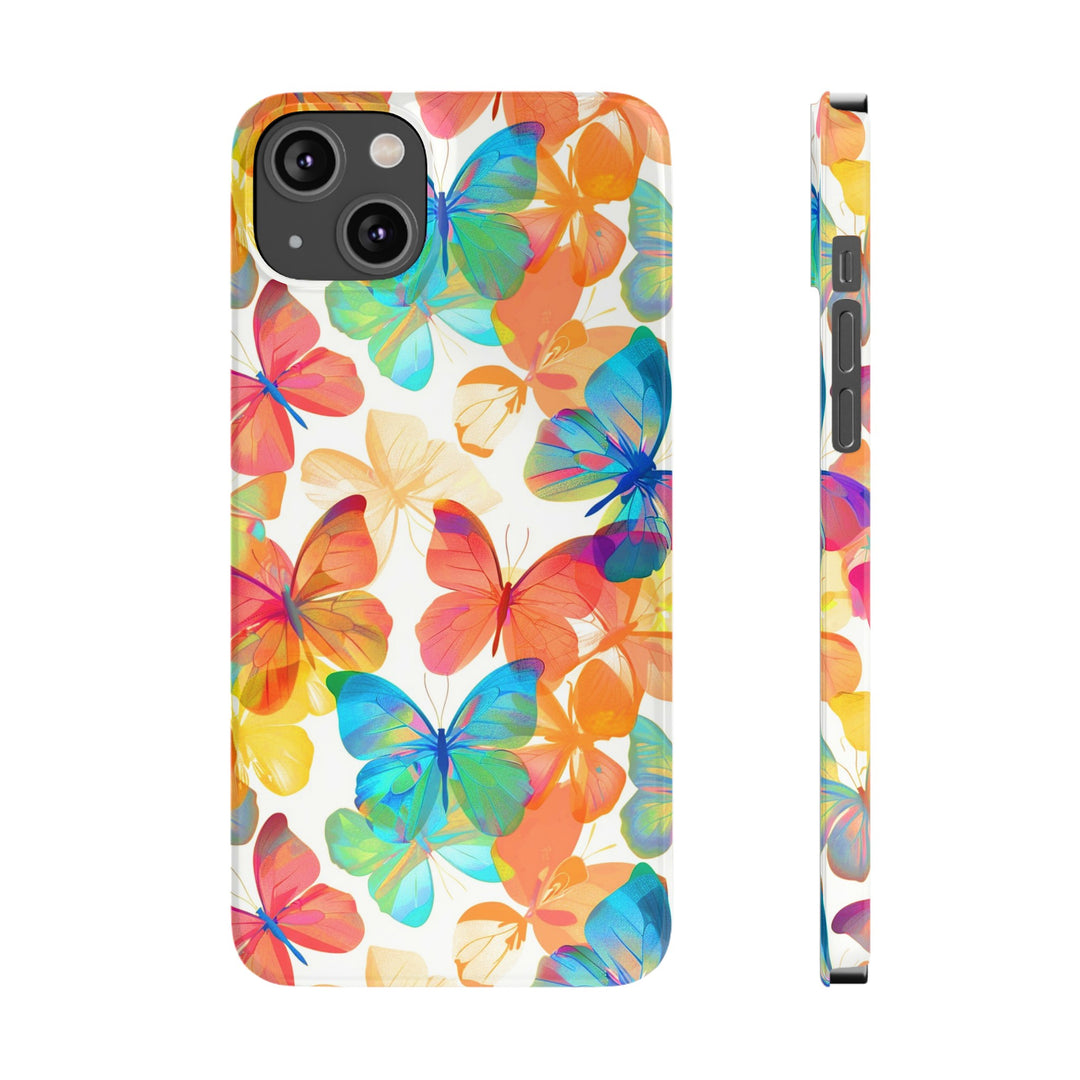 Slim Cute Phone Cases for Iphone - | iPhone 15 Case | iPhone 15 Pro Max Case, Iphone 14 Case, Iphone 14 Pro Max, Iphone 13, Summer Bright Butterflies - Studio40ParkLane