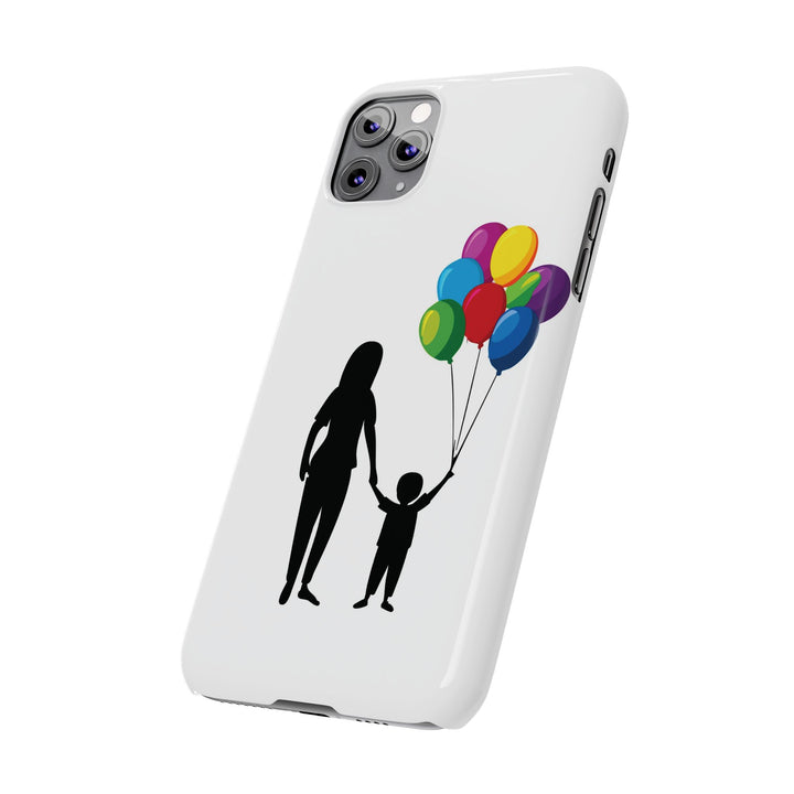 Slim Mother Child Balloons Gift for Her Cute Phone Cases for Iphone 16 Pro Max | iPhone 15 Case | iPhone 15 Pro Max Case, Iphone 14, 13, 12, 11, 10, 8, 7 - Studio40ParkLane
