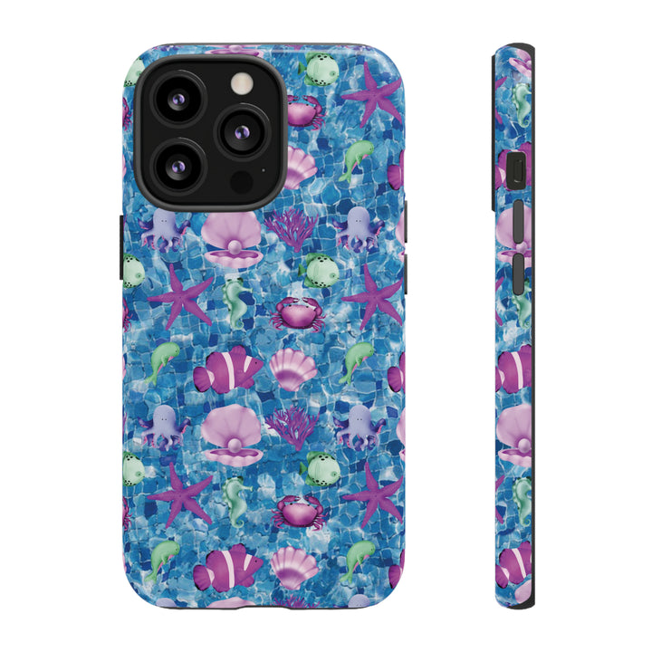 Cute IPhone Case | Blue Pink Under The Sea, iPhone 15 Case | iPhone 15 Pro Case, Iphone 14 Case, Iphone 14 Pro Max Case, Protective Iphone Case - Studio40ParkLane