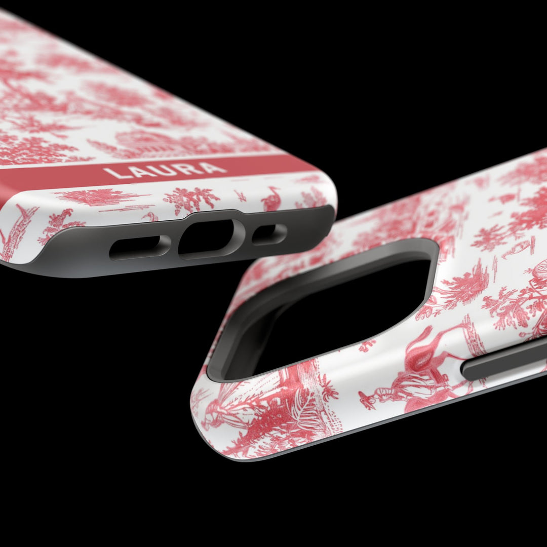 Magsafe French Toile Personalized Initial Custom Gift for Her Cute Phone Cases for Iphone 16 Pro Max | iPhone 15 Case | iPhone 15 Pro Max Case, Iphone 14, 13, 12, 11, 10, 8, 7 - Studio40ParkLane