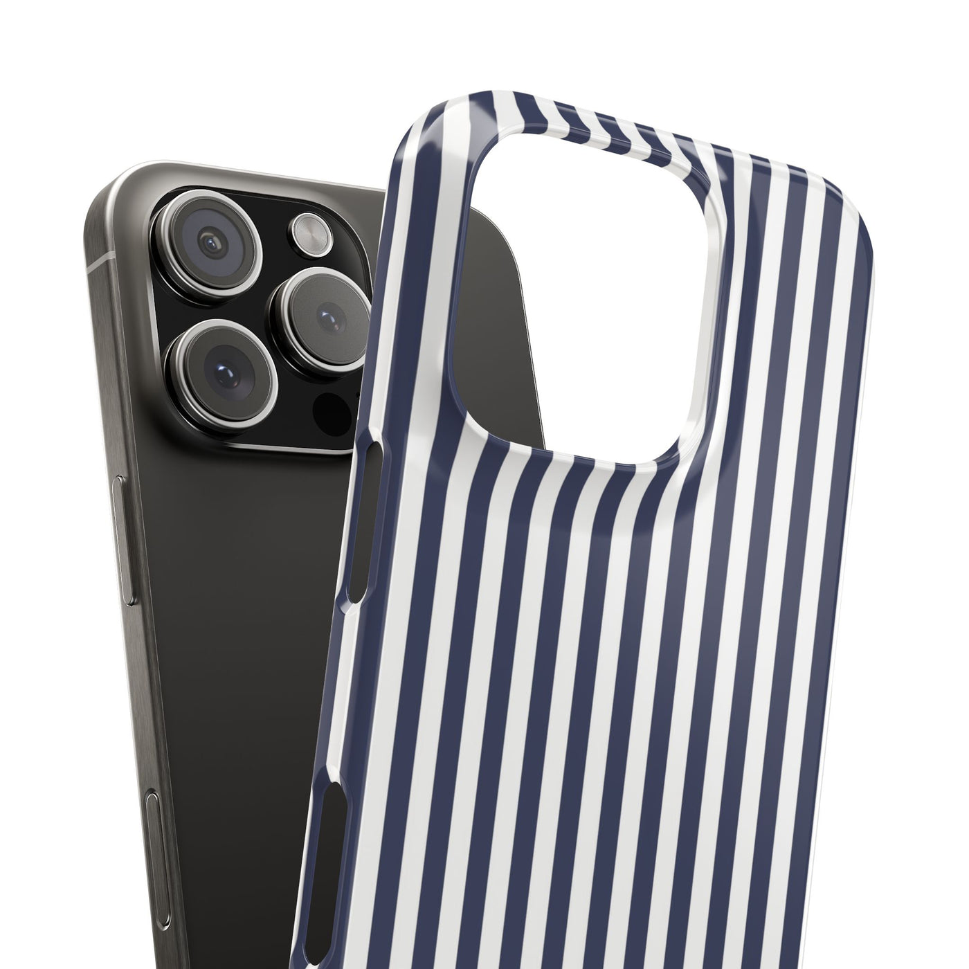 Slim Navy Blue Striped Cute Phone Case for Iphone 16 - | iPhone 15 Pro Max Case | iPhone 14 Case Iphone 13 12 11 10 9 8 7 XS X Gift for Her - Studio40ParkLane