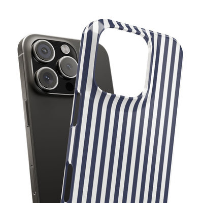 Slim Navy Blue Striped Cute Phone Case for Iphone 16 - | iPhone 15 Pro Max Case | iPhone 14 Case Iphone 13 12 11 10 9 8 7 XS X Gift for Her - Studio40ParkLane