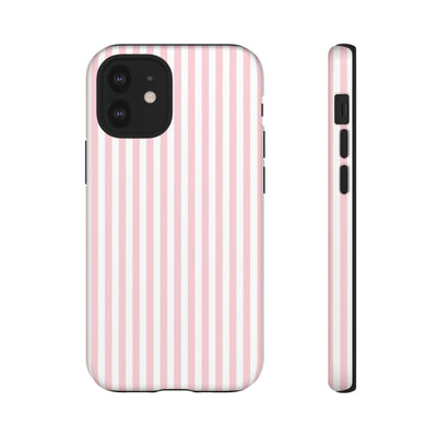 Tough Premium Sweet Pink Stripes Phone Case Gift for Her - For Apple iPhone 16 Pro Max 16e iPhone 15 Pro iPhone Iphone 14 Plus 13 Pro 12 SE XR - Studio40ParkLane