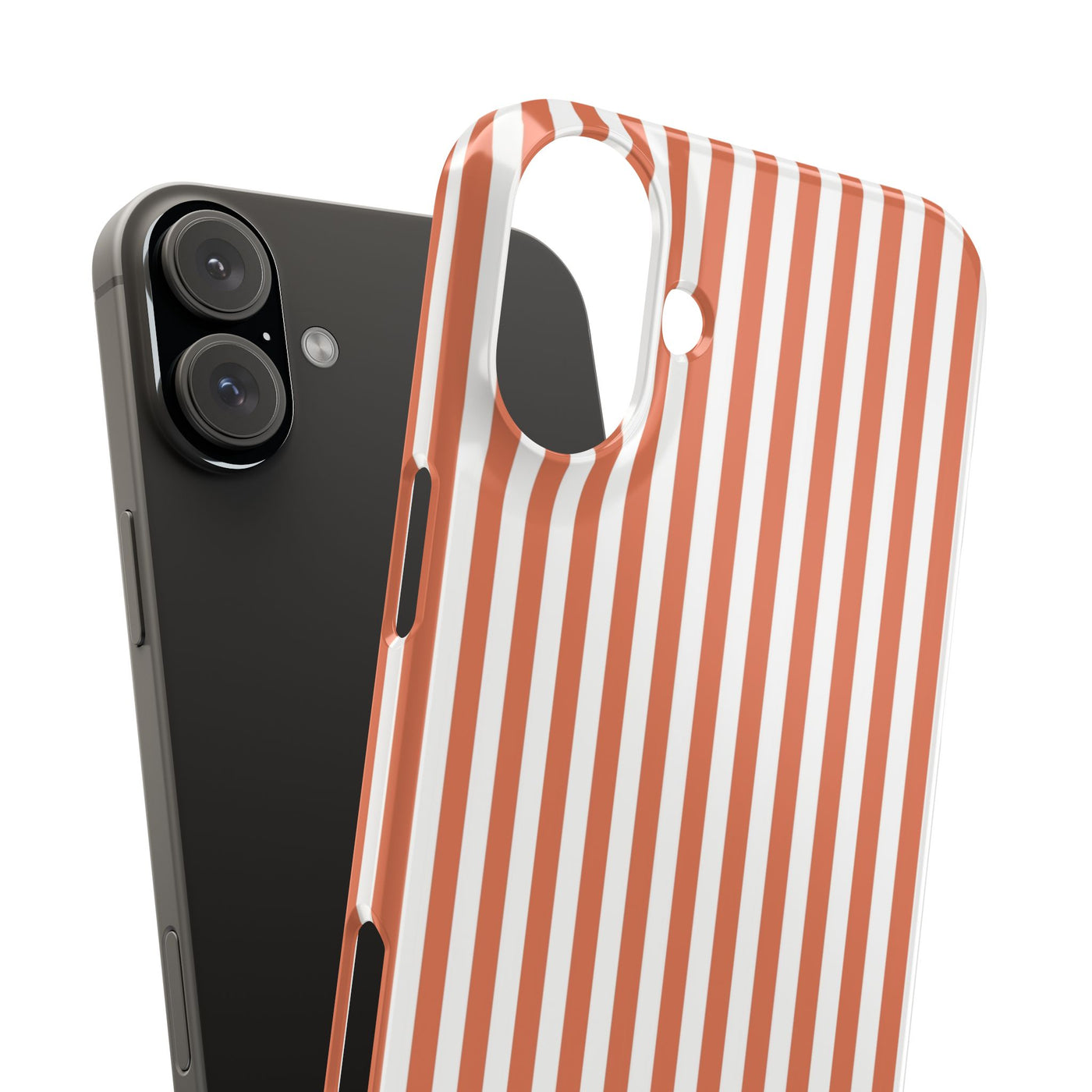 Slim Red Winter Peach Striped Cute Phone Case for Iphone 16 - | iPhone 15 Pro Max Case | iPhone 14 Case 13 12 11 10 9 8 7 X XS Gift for Her