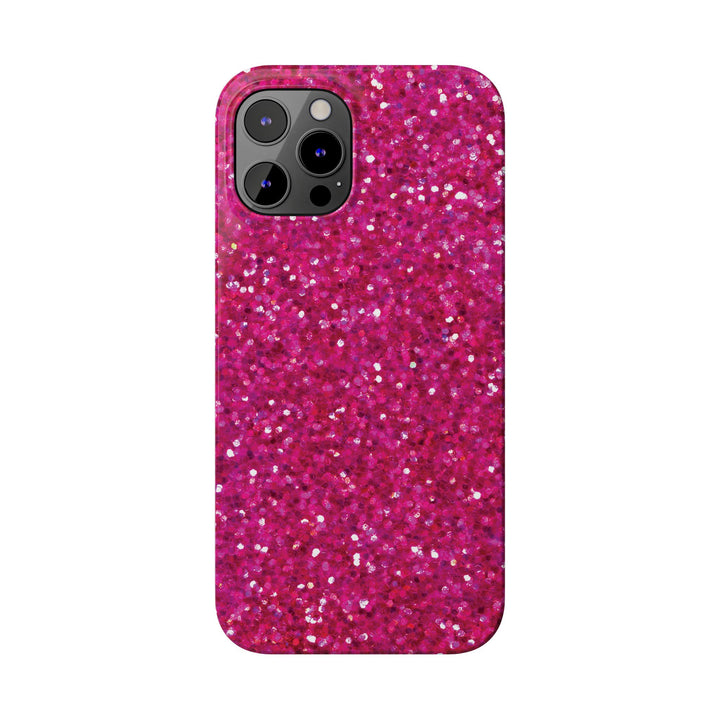 Slim Muted Pink Faux Play on Glitter Effect Cute Phone Cases for Iphone 16 Pro Max | iPhone 15 Case | iPhone 15 Pro Max Case, Iphone 14, Iphone 14 Pro Max, Iphone 13 12 11 8 7 - Studio40ParkLane