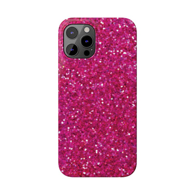 Slim Muted Pink Faux Play on Glitter Effect Cute Phone Cases for Iphone 16 Pro Max | iPhone 15 Case | iPhone 15 Pro Max Case, Iphone 14, Iphone 14 Pro Max, Iphone 13 12 11 8 7